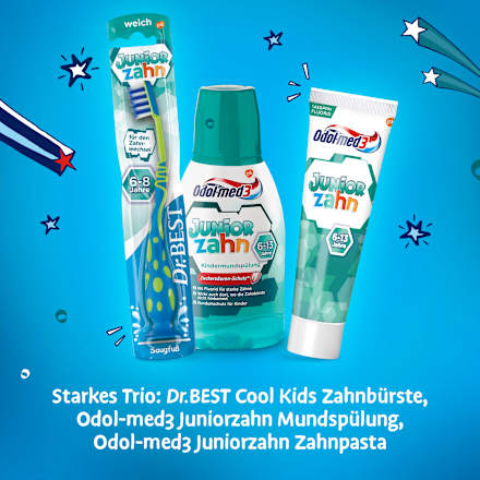 Zahnbürste Kinder Juniorzahn, 6 bis 8 Jahre weich Dr. Best