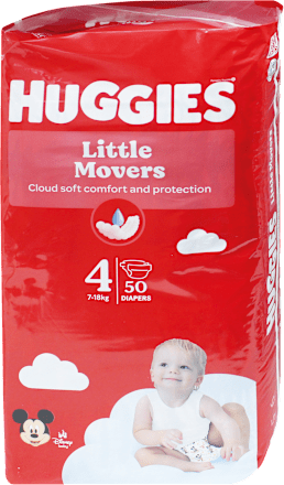 Pannolini Little Movers taglia 4 (7-18 kg) Huggies