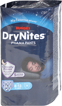 Mutandine assorbenti notte ragazzo 8-13 anni (30-48 kg) HUGGIES DryNites