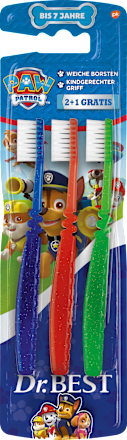 Zahnbürste Kinder Paw Patrol, bis 7 Jahren  Vorteilspack (2+1 Gratis) Dr. BEST