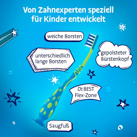 Zahnbürste Kinder Juniorzahn, 6 bis 8 Jahre weich Dr. Best