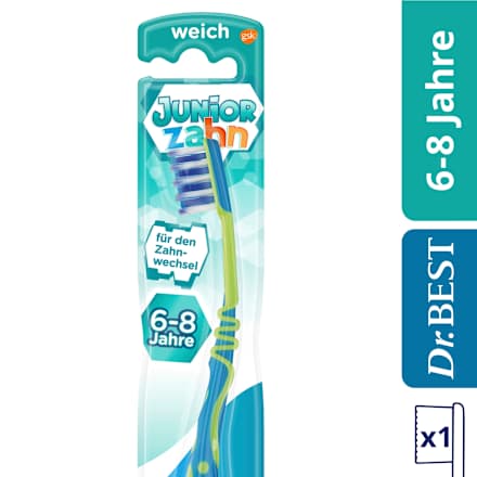 Zahnbürste Kinder Juniorzahn, 6 bis 8 Jahre weich Dr. Best