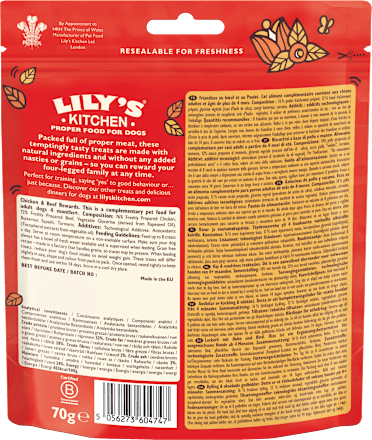 Hundeleckerli mit Huhn & Rind, training treats LILY'S KITCHEN