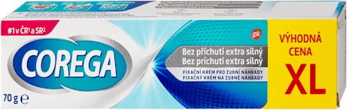 Fixačný krém na zubné náhrady bez príchute XL extra silný COREGA