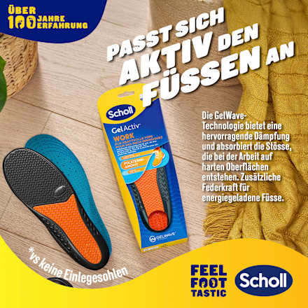 Einlegesohlen GelActiv Work Gr. 40 - 46,5 (1 Paar) Scholl