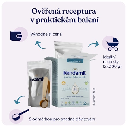 pokračovací mléčná kojenecká výživa 2 Premium +HMO 6m Kendamil