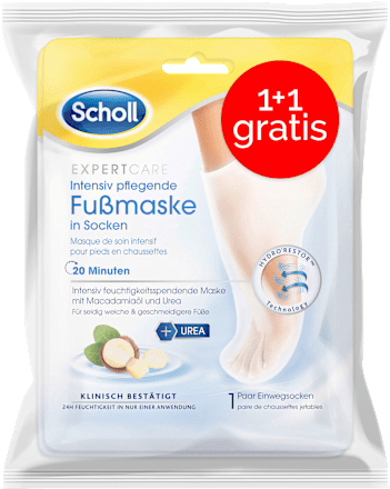 Fußmaske in Socken mit Macadamia (1 Paar) Scholl