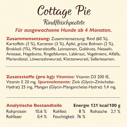 Nassfutter Hund mit Rind & Kartoffeln, cottage pie LILY'S KITCHEN