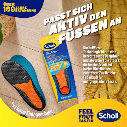Einlegesohlen GelActiv Work, Gr. 35,5 - 40,5 (1 Paar) Scholl