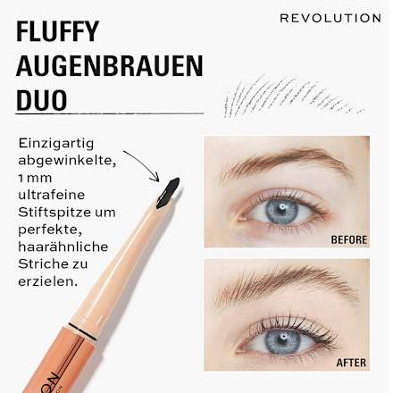 Augenbrauenstift Fluffy Brow Filter Duo Medium Brown REVOLUTION