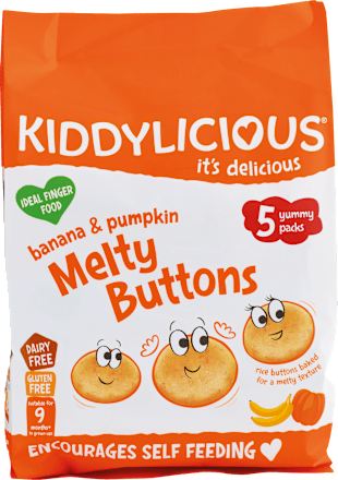 Ovocno-zeleninové gombíky banán s tekvicou KIDDYLICIOUS