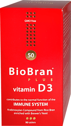 Plus vitamin D3 BioBran