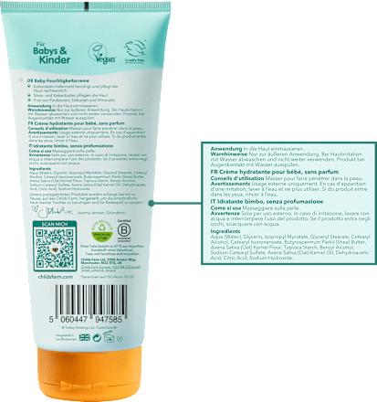 Baby Creme Feuchtigkeit OatDerma&nbsp;parfümfrei Childs Farm