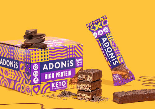 Proteinriegel, Double Choc Crisp, High Protein ADONIS