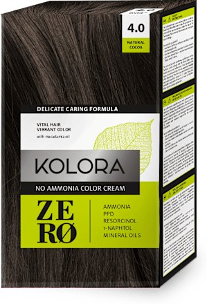 Боя за коса без амоняк - Nr. 4.0 Natural Cocoa KOLORA ZERO