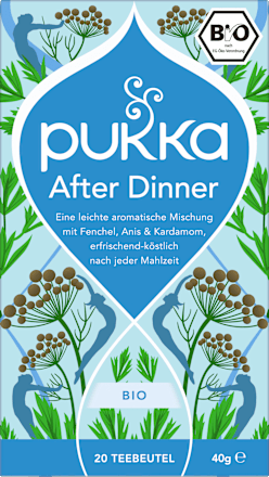 Kräutertee "After Dinner" mit Fenchel, Anis, Kardamom (20 Beutel)  pukka