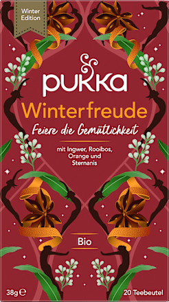 Kräutertee "Winterfreude" mit Ingwer, Rooibos, Orange & Sternanis (20 Beutel) pukka