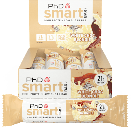 smart bar proteinska čokoladica - WHITE CHOC BLONDIE PhD