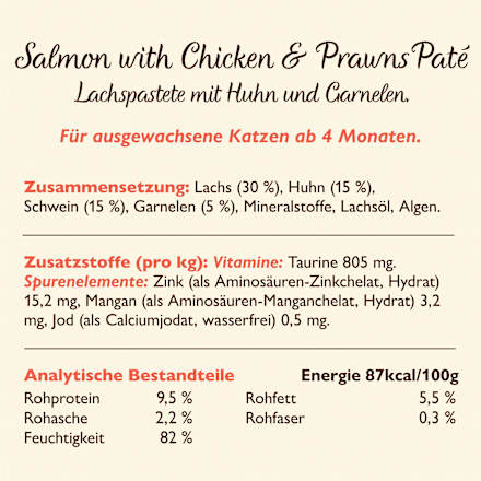 Nassfutter Katze mit Lachs & Huhn, smooth paté LILY'S KITCHEN