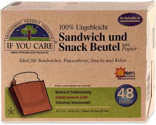 Frischhaltepapier Sandwich und Snack IF YOU CARE