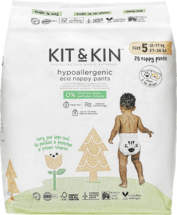Hypoalergénne plienkové nohavičky, veľkosť 5, pre deti s hmotnosťou 12 – 17 kg KIT&KIN