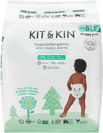 Scutece chiloțel hipoalergenice, numărul 8 KIT&KIN