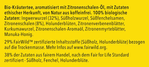 Kräutertee Zitrone, Ingwer & Manuka-Honig, beseelende Wärme (20 Beutel) pukka