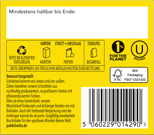 Kräutertee Zitrone, Ingwer & Manuka-Honig, beseelende Wärme (20 Beutel) pukka