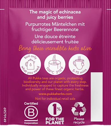 Kräutertee Holunderbeere & Echinacea (20 Beutel) pukka
