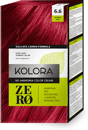 Боя за коса без амоняк - Nr. 6.6 Scarlet Red KOLORA ZERO