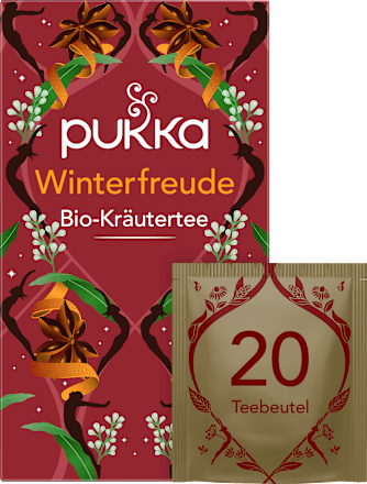 Kräutertee "Winterfreude" mit Ingwer, Rooibos, Orange & Sternanis (20 Beutel) pukka