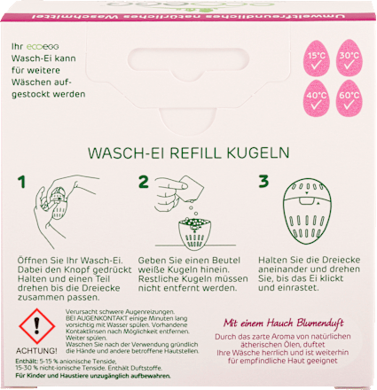 Waschei mit Blumenduft Refill Kugeln Nachfüllpack Ecoegg