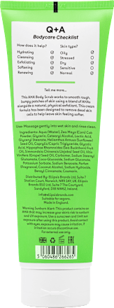 Scrub corpo esfoliante con alfa-idrossiacidi Q+A