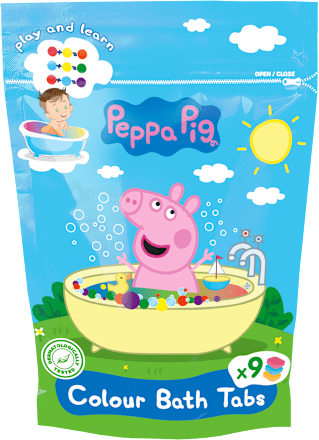 Barwniki koloryzujące do kąpieli, truskawka, jeżyna, pomelo Peppa Pig