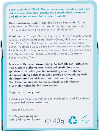 Deostick Fresh Cotton und Sea Salt Nachfüller Wild