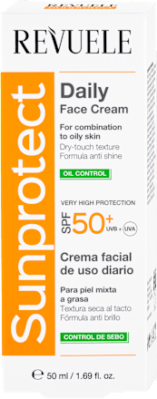 Dnevna krema za lice, za zaštitu od sunca, SPF 50+  REVUELE