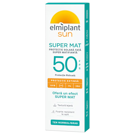 Cremă matifianta protecție solară pentru față SPF50 Elmiplant