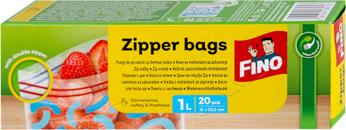 Kese za zamrzivač sa zip zatvaračem, zapremina: 1l FINO