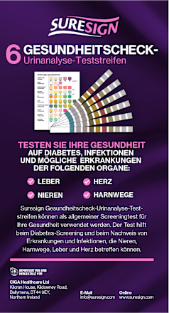 Selbsttest Gesundheitscheck Urinanalyse-Teststreifen SURESIGN