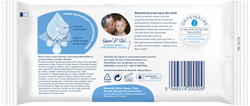 Chusteczki BIO nawilżane wodne WaterWipes