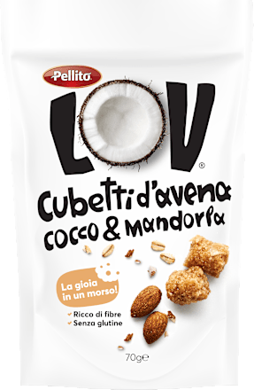 Bites all'avena, cocco e noce macadamia Pellito