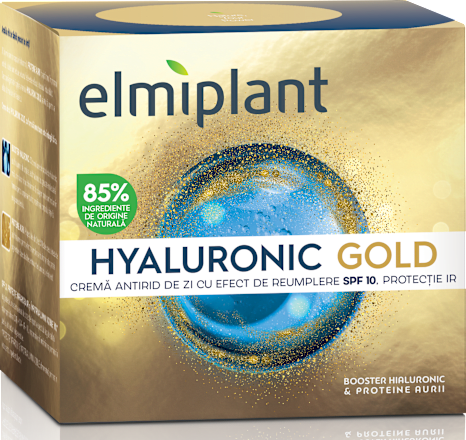 Hyaluronic gold cremă de zi antirid cu efect de umplere Elmiplant
