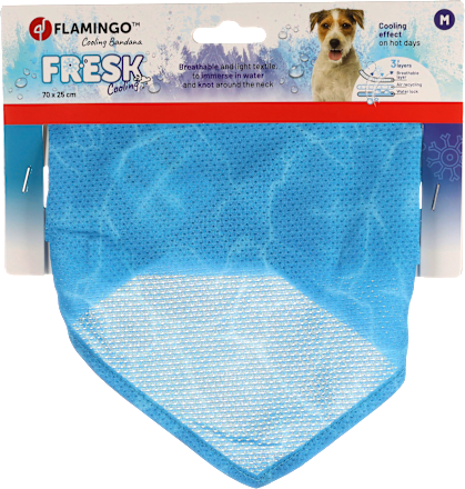 Halstuch Hund, Kühlbandana "Fresk Inou", blau Flamingo