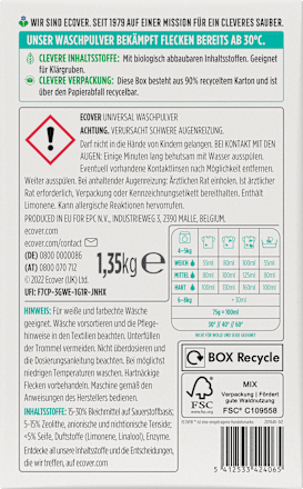 Vollwaschmittel Pulver Universal  ECOVER