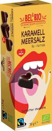 Pralinen Herzen, Karamell Meersalz BEL & BIO