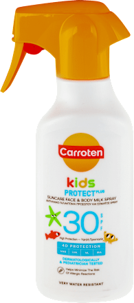 kids SENSITIVE mleko za zaštitu od sunca u spreju, SPF30 Carroten