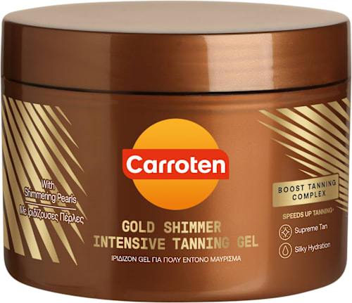 Гел за интензивен тен с блестящи частици Gold Shimmer Carroten