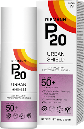 Cremă de față cu protecție solară SPF 50+ Urban Shield RIEMANN P20