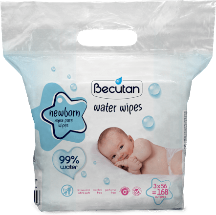 newborn dječije vlažne maramice s 99% vode, 3x56 Becutan
