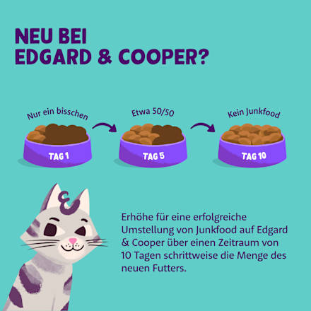 Nassfutter Katze mit Huhn Lachs, Lamm & Truthahn, Paté Multipack (8x85 g) Edgard & Cooper